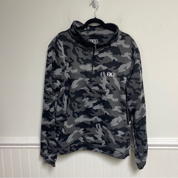 2 ( X )ist Performance Camo Pullover 1/4 Zip Front Size XXL Grey/Black - Picture 2 of 4